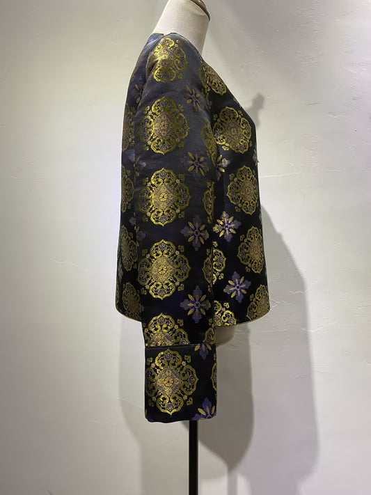 Reversible Long Sleeve Silk Crewneck Top