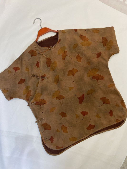Retro Round Neck Button-Down Shirt