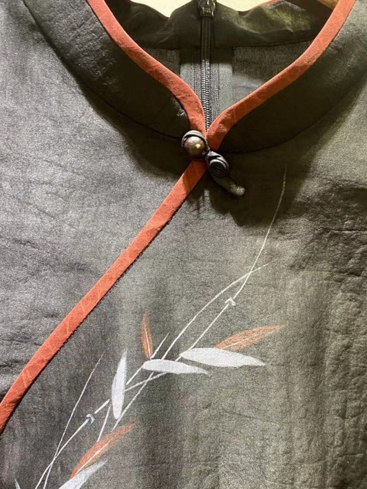 Hand-painted Short Sleeve Chinese Shirt