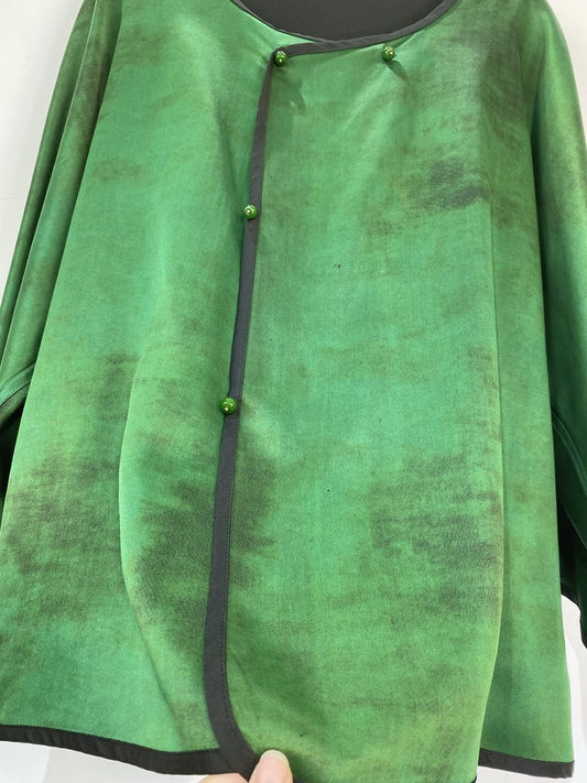 Green Tie-Dye Cardigan for Women